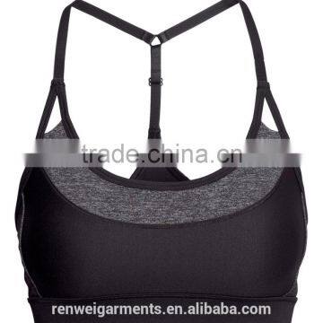 Custom Breathable Blank Black Yoga Lingerie Fitness Sport Bra Woman photo-2
