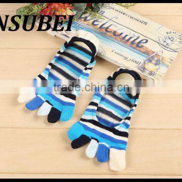 Japanese Cotton Striped Socks Shallow Mouth Invisible Socks Toe Socks photo-4