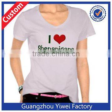 2015 Factory Hot Sale Ladies T-Shirt Print Design