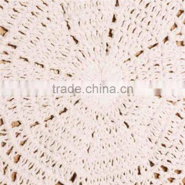 Modern Style 25cm Vintage Style Floral Hand Crochet Handmade Cotton Beige Doily Cup Table Mat Doilies Crochet Placemat Coasters photo-5