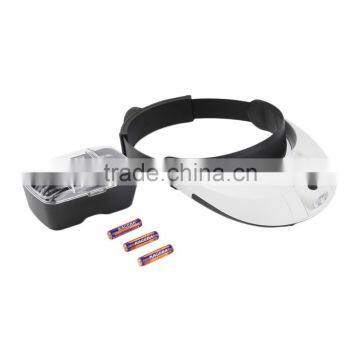 2017 Hot Selling 2 LED Headband Glasses Illuminated Magnifier Loupe Single/Bi-plate Magnifications 5 Lens photo-5