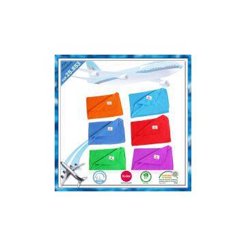 Chinese blanket factory 100% polyester microfiber colorful anti-pilling polar fleece disposable airline blanket