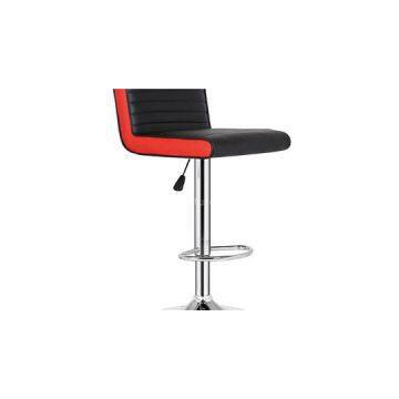 Black And Red Leather Bar Chair