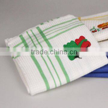 Waffle Kitchen Towel With Embroidery
