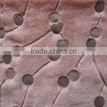 Polyester Embossed PV Plush---For Furnishing,Upholstery