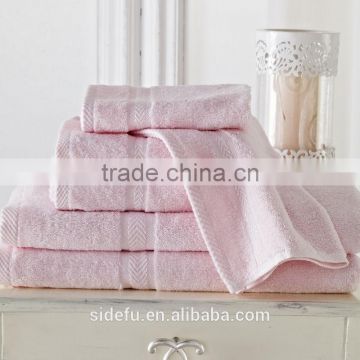 Cheap Wholesale Superior Durability Hotel Towel Set Dobby Dyed Towel