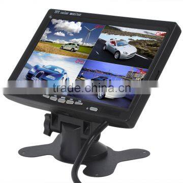 7 Inch TFT LCD Car Monitor Headrest Display Support 4 Split 4Ch Video Input For Rear View Camera DVD GPS With Remote Control photo-3