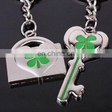 Fashion New Lucky Clover Key&Lock Keychain Couple Valentine's Day Gift