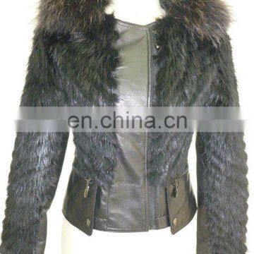 HK107 Lazy raccoon dog fur coat/Collars can take down