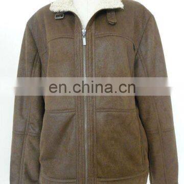 2013 brown double fur leather jacket