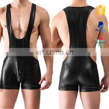 Wholesale Cheap Black Fashion Plus Size PVC Catsuit Men