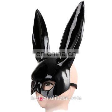 Wholesale Party Sexy Black Bling Bling Bunny Mask Plastic Masquerade Rabbit Mask for Women NCH-2455 photo-2