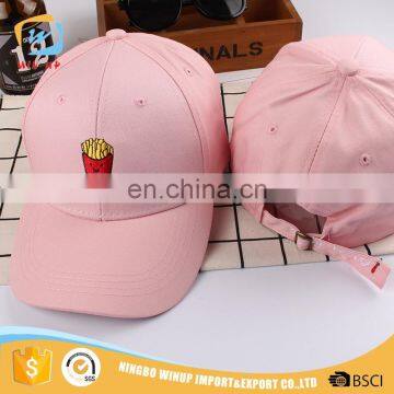 WINUP 100% cotton fashion french fries logo short brim baseball cap