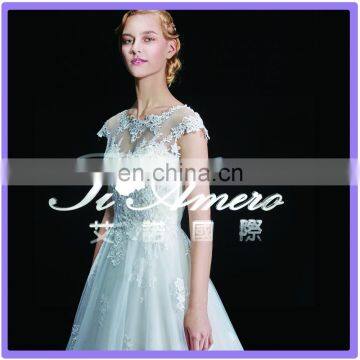 1A067 CX 2015 Lace Open Back Palace Wedding Dress Real Picture Show Bridal Muslim Wedding Dress Long Tail photo-2