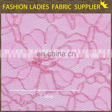 Soild Color Nice Flower High End Ladies Garment Nylon/cotton Lace Fabric photo-2