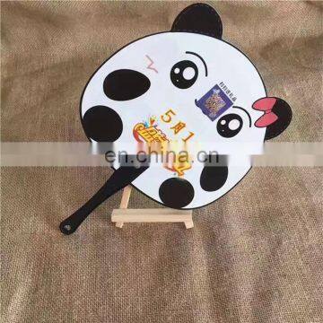 Best selling High Quality Custom promotion PP plastic Printed sticks Round Hand Fan