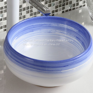 2018 new design luxury color small size tabletop round wash basin