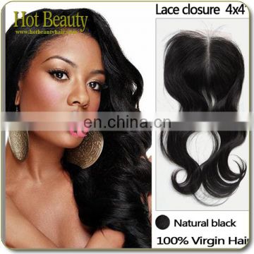 Large Stock Size 4X4 Virgin Brazilian Bundles And Silk Base Closure virgin hair silk top closure lace frontal