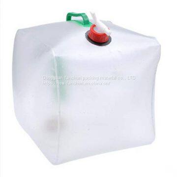 Outdoor camping 20L folding bucket transparent plastic folding water bag large capacity PVC kettle drinking bag