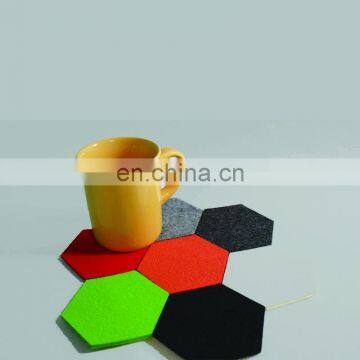 Colorful Customized Size Hexagon Felt Coasters photo-3