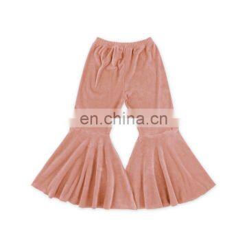 Posh Girl Burgundy Velvet Bell Bottoms Children Pant Kids Flare Pants photo-5