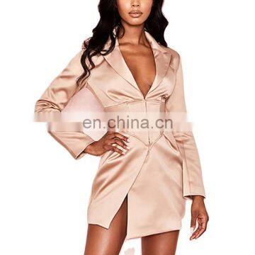 TWOTWINSTYLE sexy dress slim irregular Summer Dresses fashion new v Neck high waist